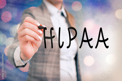 Word writing text Hipaa. Business photo showcasing Acronym stands for Health Insurance Portability Accountability photo