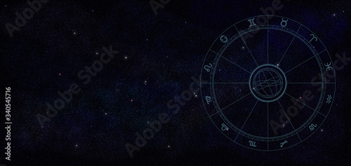 ホロスコープ- Horoscope and starry sky,Astrology Background -