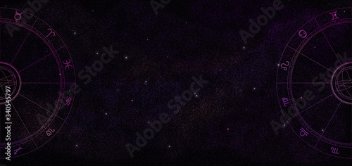 ホロスコープ- Horoscope and starry sky,Astrology Background -