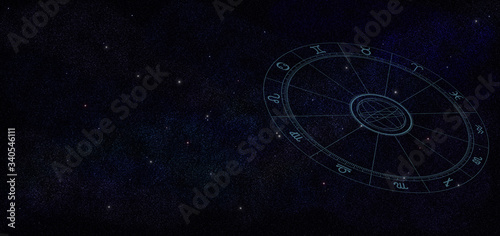 ホロスコープ- Horoscope and starry sky,Astrology Background -