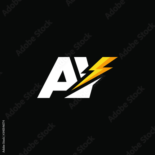 Free Download Initial Letter AY with Lightning - GFXLoad