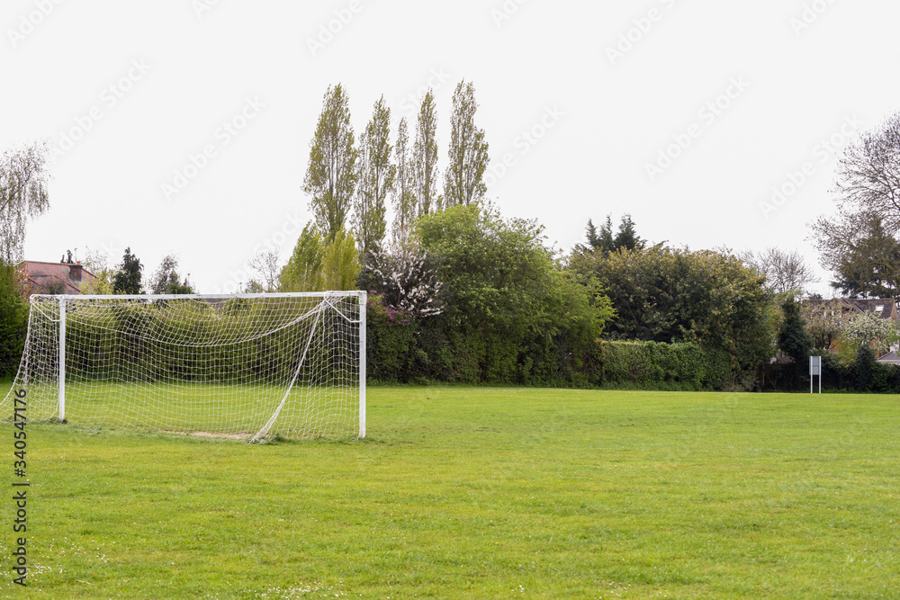 Obraz premium Empty football pitch in public park with no people