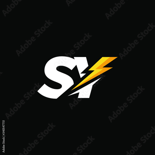 Initial Letter SY with Lightning