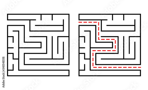 Maze with a passage option. Workout for the mind. Educational game.
