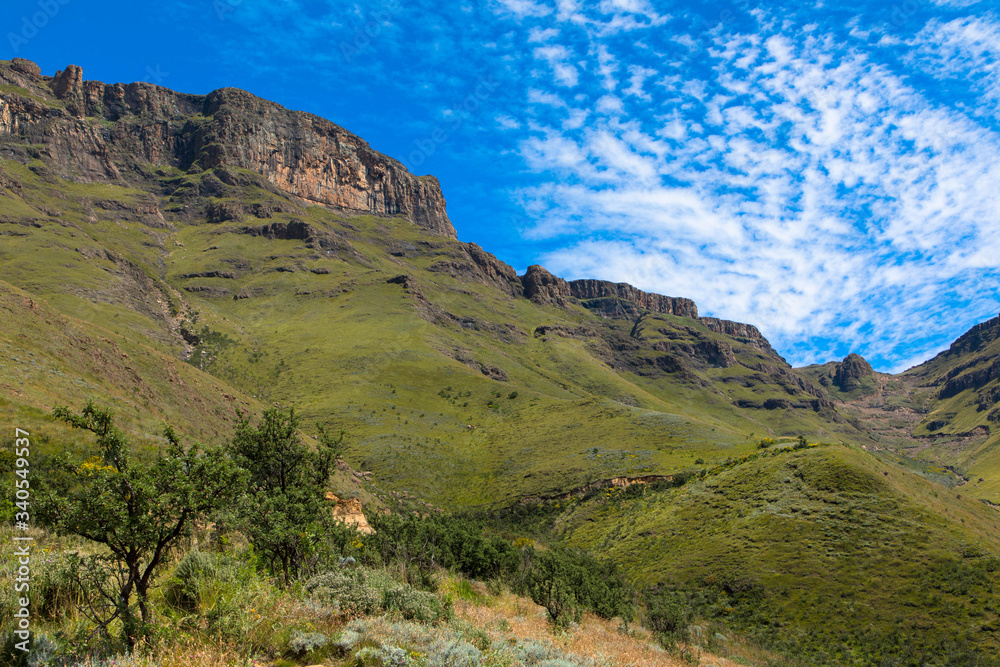 Sandstone rock, Drakensberg mountains, Sani Pass South Africa and Lesotho