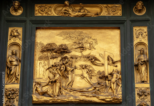 Florence - Baptistery , Panel of the Door of Paradise - Adam and Eve
