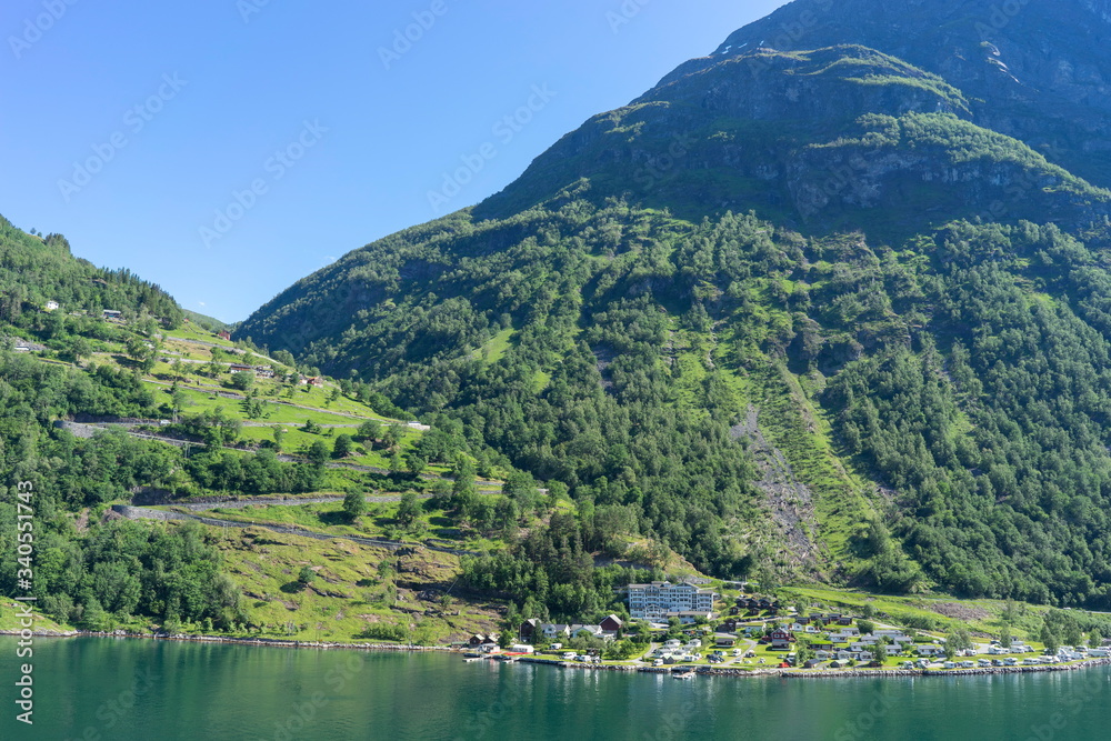 Cruise in Geiranger fjord in Norway
