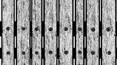 wooden fence big close vector illustration
