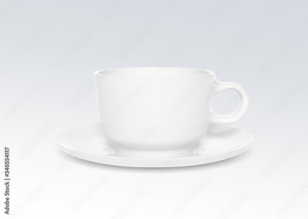 Blank cup mockup isolated on white background 3d rendering Blank cup mockup isolated on white background 3d rendering