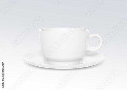 Blank cup mockup isolated on white background 3d rendering
