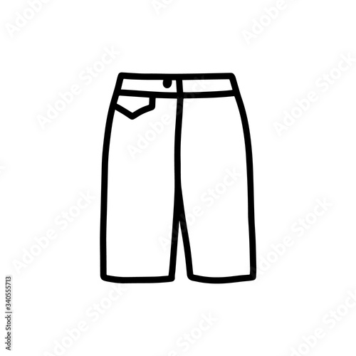 Bermuda shorts doodle icon sketch in cartoon style