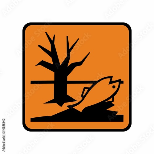 Dangerous for the environment sign or symbol. Vector deign isolated on white background.