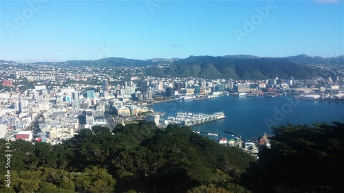 The view on Wellington, New Zealand from the Mount Victoria lookout