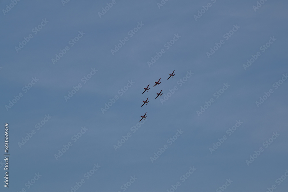 Obraz premium acrobatic airplanes in the sky, Yogyakarta Indonesia