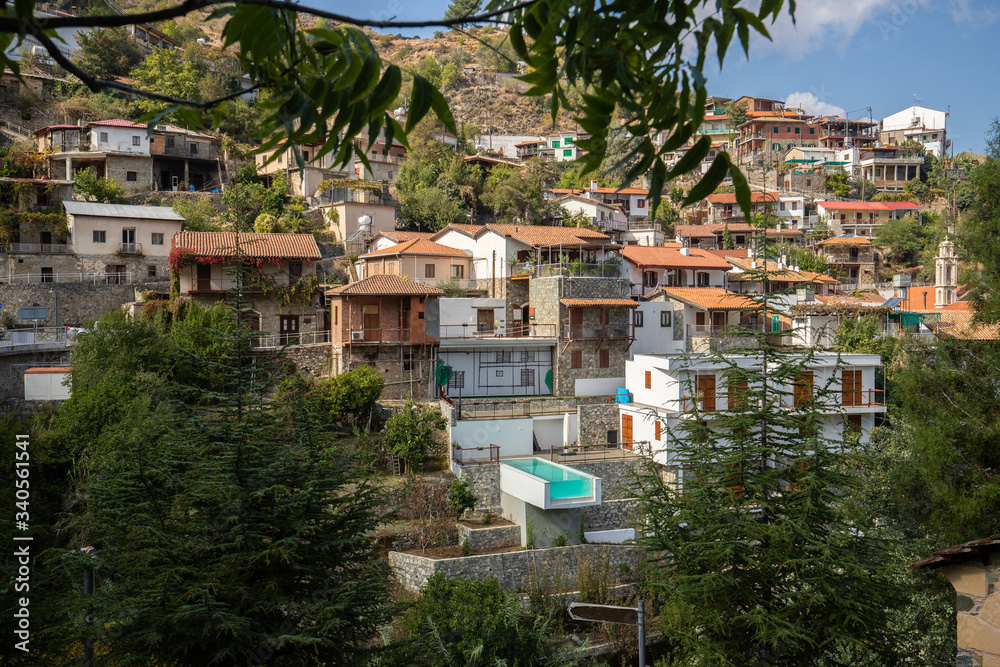 panoramic views of the ancient village in the mountains of Cyprus