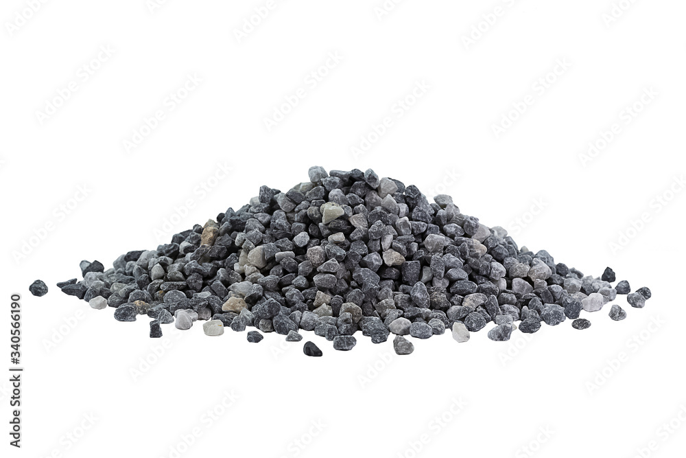 Large gray quartz on a white background in the form of a pile of stones.Industrial fraction is used in construction materials, water treatment and agriculture. Large gray quartz on a white background in the form of a pile of stones.Industrial fraction is used in construction materials, water treatment and agriculture.