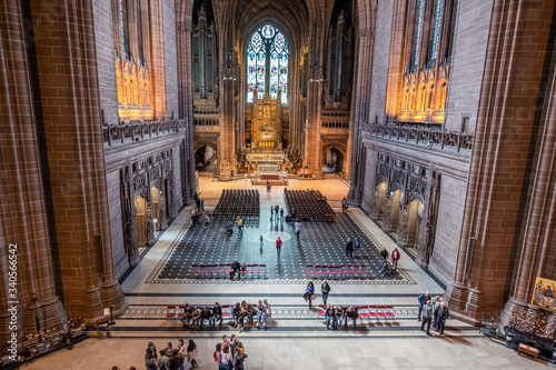 Liverpool Cathedral interior with figures