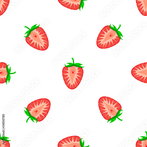 Theme big colored seamless strawberry