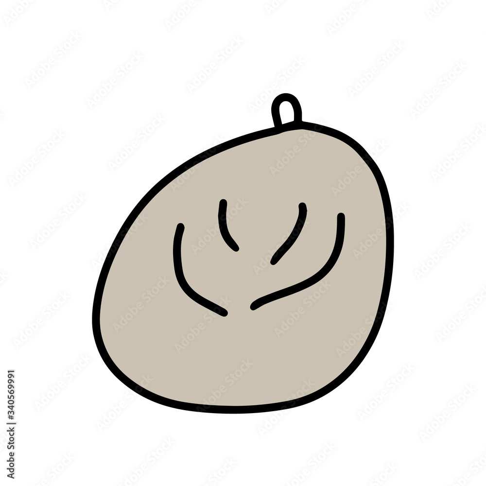 Beanbag puff doodle icon in cartoon style grey brown Beanbag puff doodle icon in cartoon style grey brown