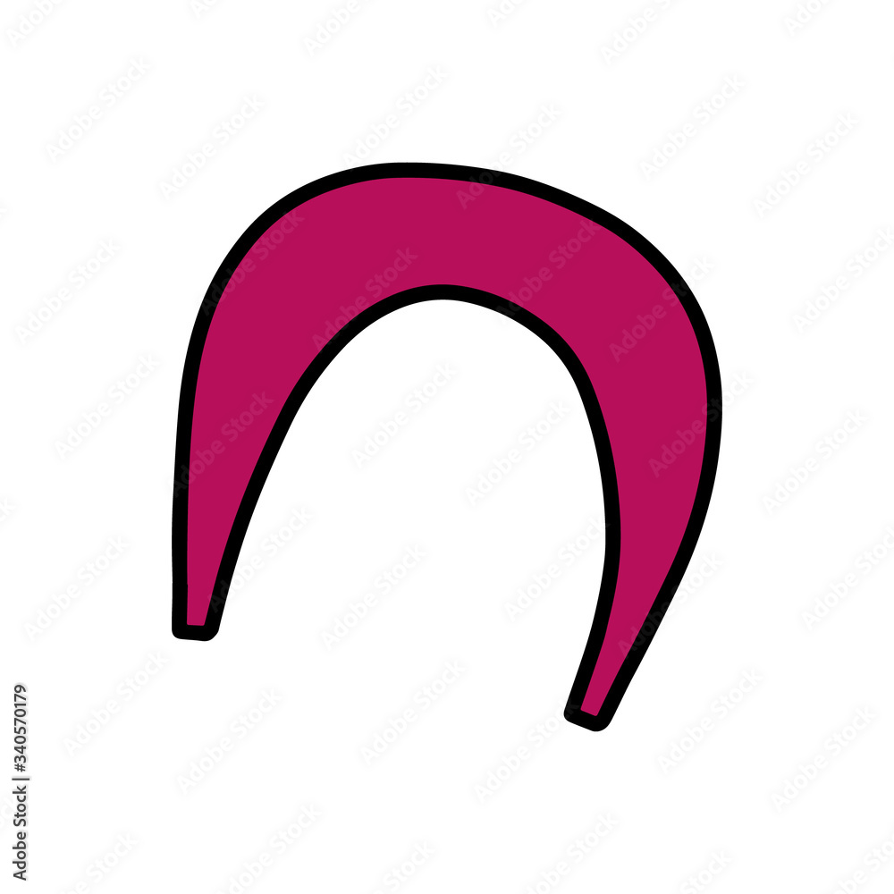 Hair band hand drawn doodle icon in cartoon style head accessory Hair band hand drawn doodle icon in cartoon style head accessory