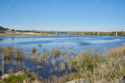 Abrantes city view with river guadiana, in Portugal
