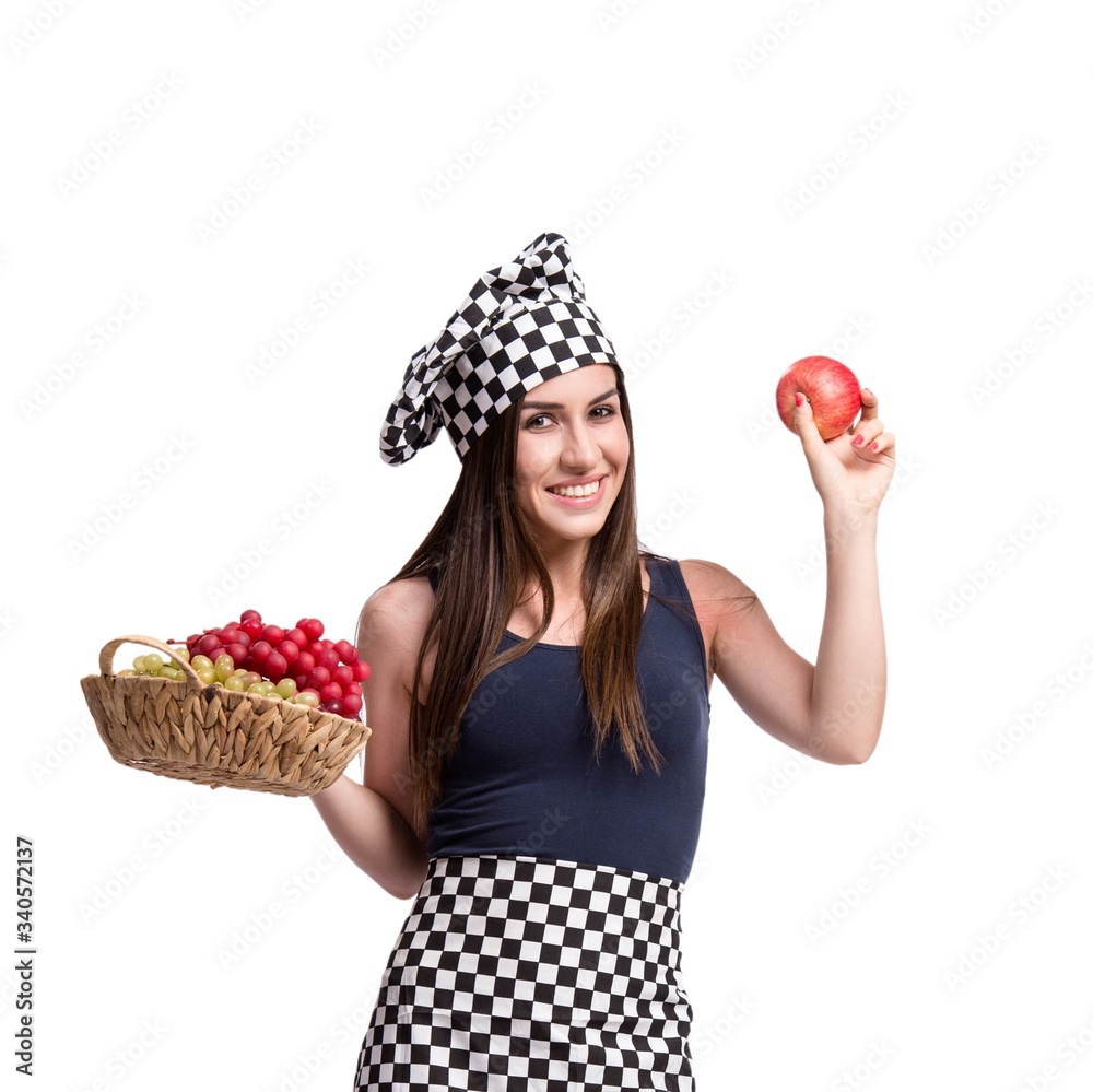 Young woman cook isolated on white background Young woman cook isolated on white background