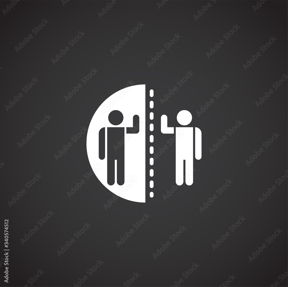 Social distancing related icon on background for graphic and web design. Creative illustration concept symbol for web or mobile app Social distancing related icon on background for graphic and web design. Creative illustration concept symbol for web or mobile app