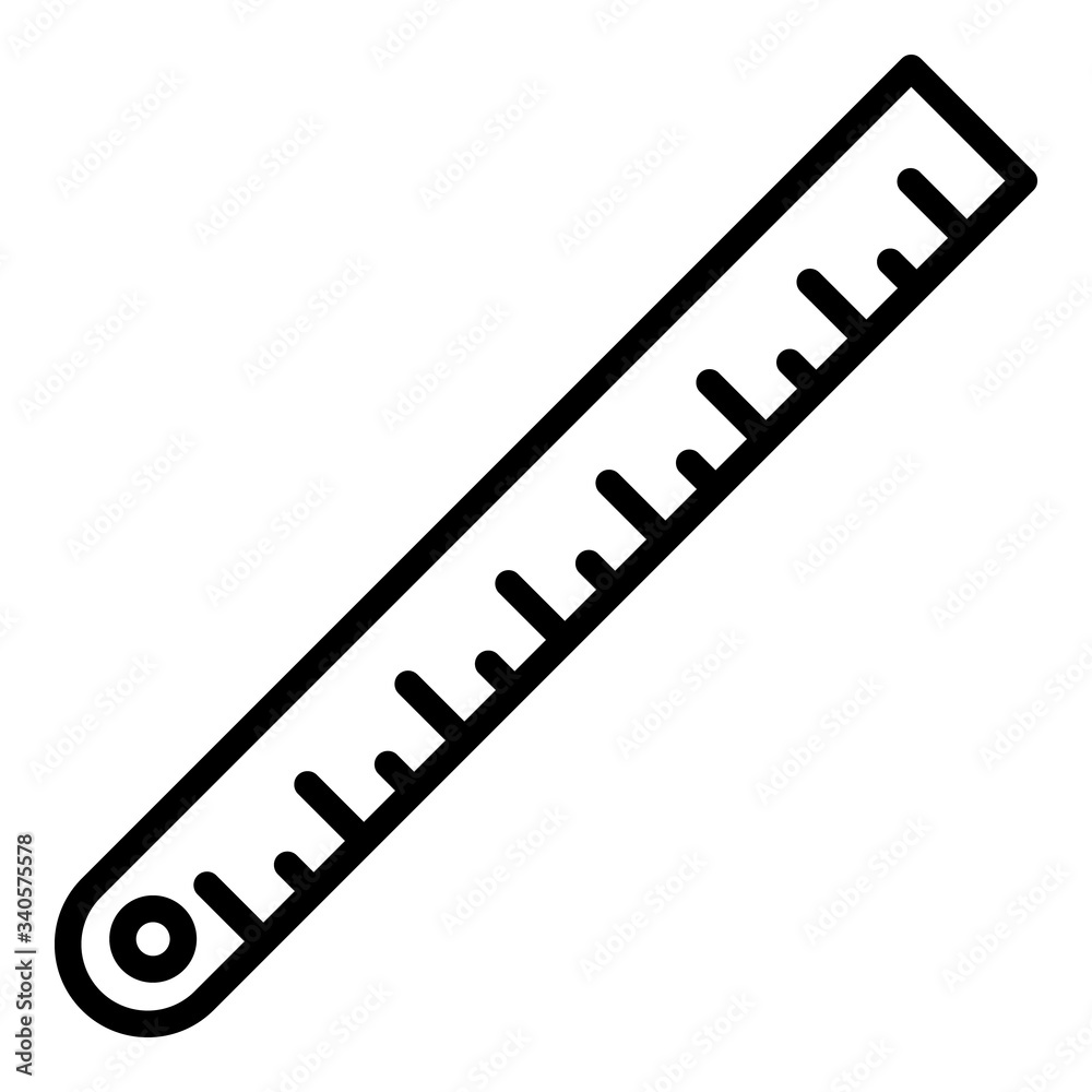 Steel ruler icon. Outline steel ruler vector icon for web design isolated on white background Steel ruler icon. Outline steel ruler vector icon for web design isolated on white background