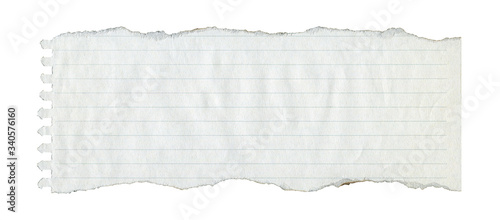 Blank lined paper background isolated on white