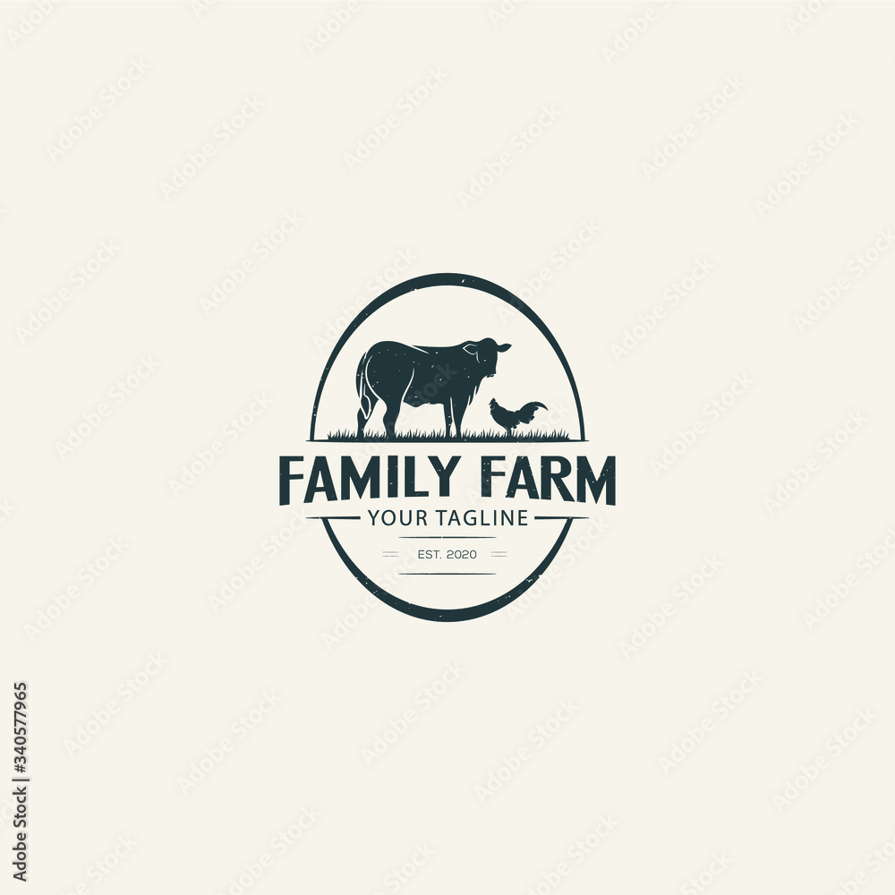 Family farm logo design Premium Vector