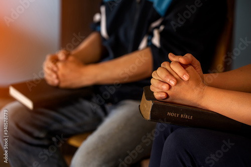 Christians are congregants join pray and seek the blessings of God, the Holy Bible.