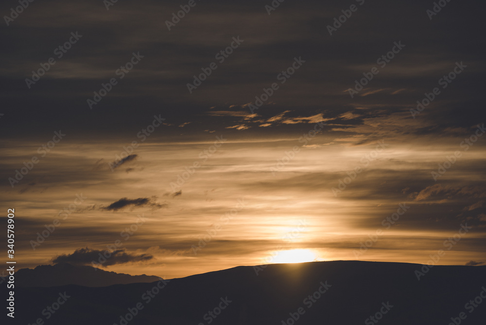 Sunset over Lake Alexandrina, Canterbury, New Zealand
