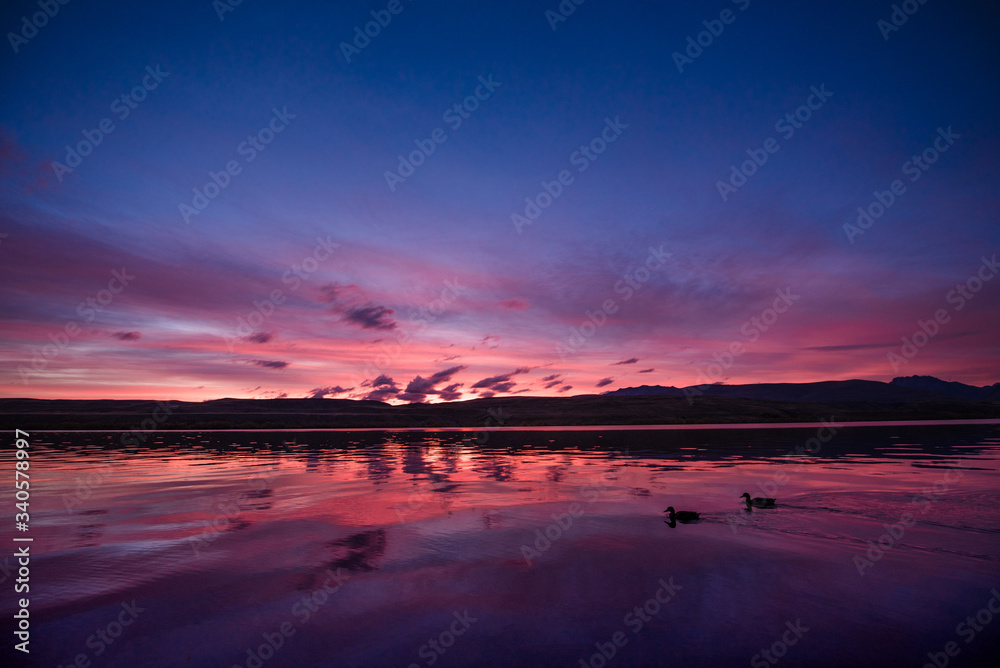 Obraz premium Lake Alexandrina, Aotearoa, new zealand, ニュージーランド