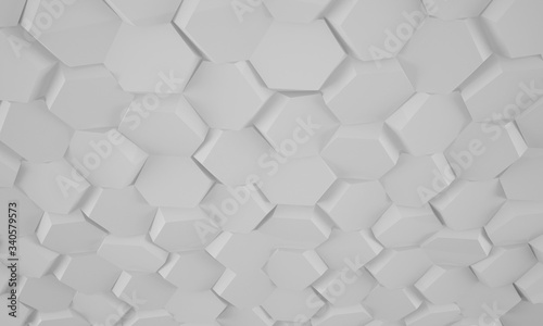 3D honeycomb abstract background. Bees cells texture. Three-dimensional render illustration. 