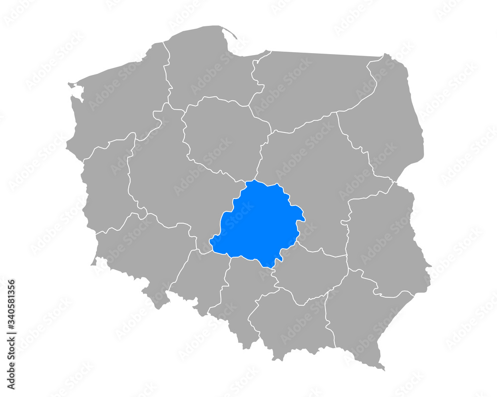 Karte von Lodzkie in Polen