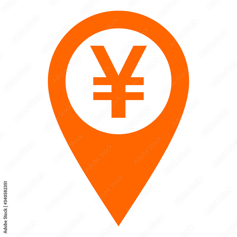 Obraz premium Yen und Kartenmarkierung