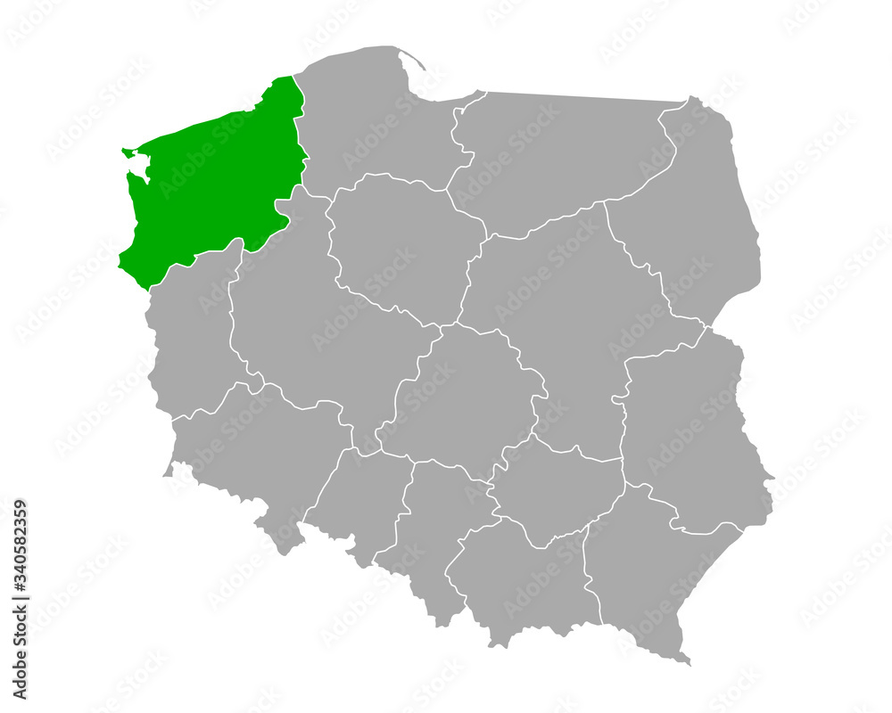 Karte von Zachodniopomorskie in Polen