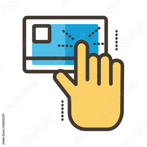 hand index credit card line and fill style icon