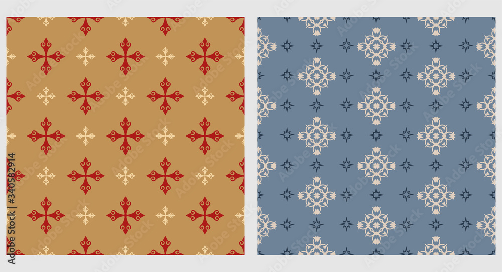 Retro Wallpaper. Vector Backgrounds. Samples Textile, Fabric, Interior Design. Seamless Pattern.