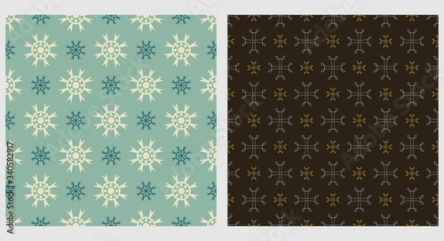 Backgrounds, Wallpaper. Vintage Style. Samples Textile, Fabric, Interior Design. Seamless Pattern. Vector Graphics.
