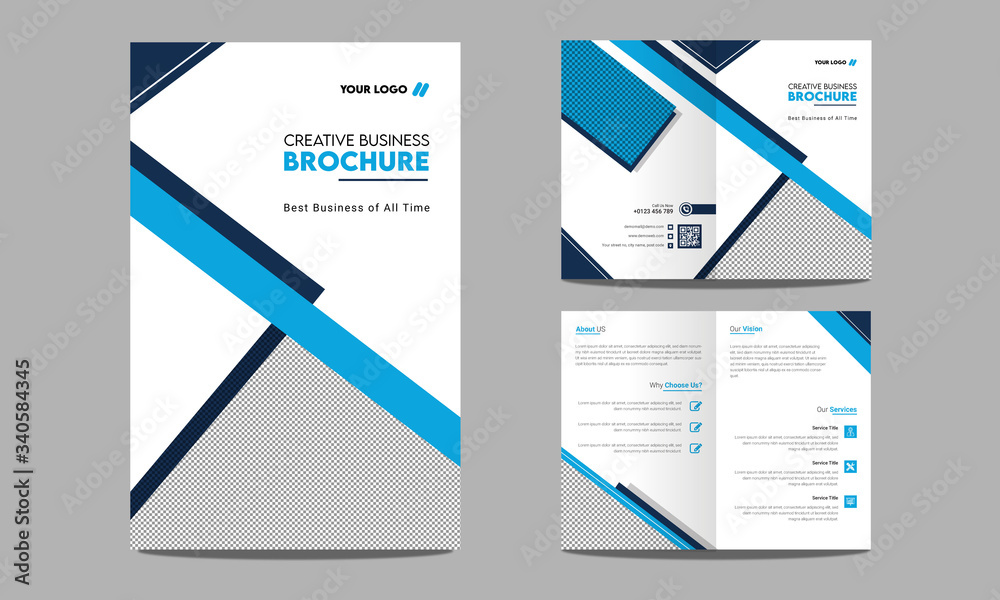 Corporate Bifold Brochure Template Design for Business