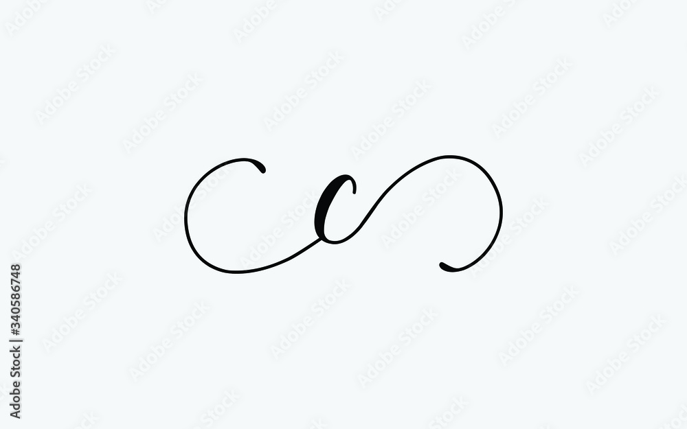 c Letter Cursive Icon or Logo design, Vector Template Stock Vector ...