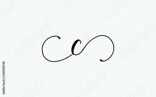 c Letter Cursive Icon or Logo design, Vector Template