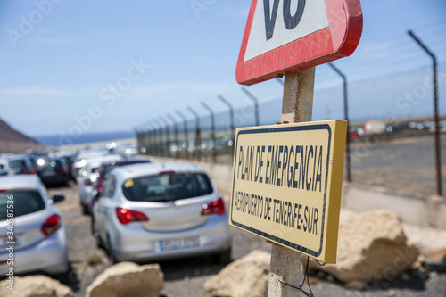 Coronavirus crisis left 40000 rental cars parked next to the airport of Tenerife without tourist coming to visit the island.