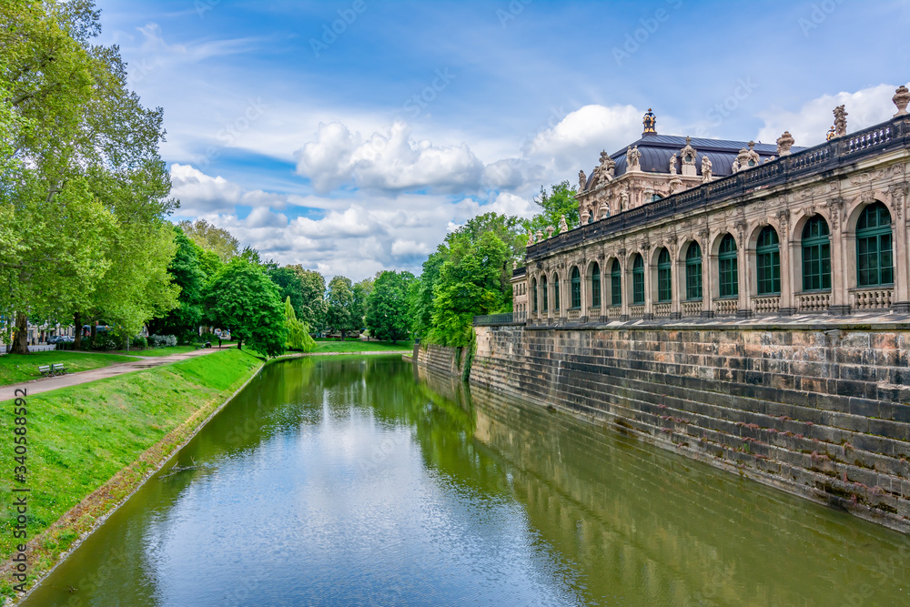 Canal at Dresdner Zwinger in Dresden, Germany