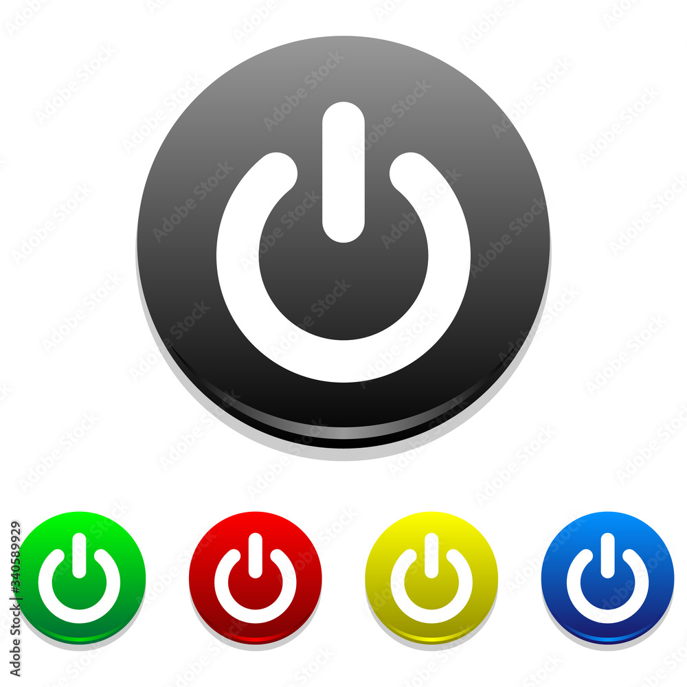 Power button on off icon vector. Good for shut down power button or icon on web, phone apps and others. Power button on off icon vector. Good for shut down power button or icon on web, phone apps and others.