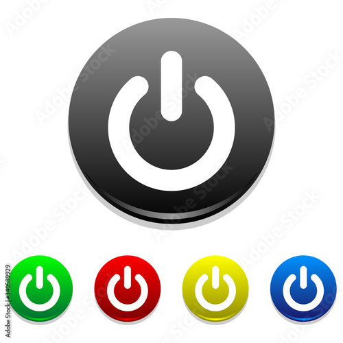 Power button on off icon vector. Good for shut down power button or icon on web, phone apps and others.