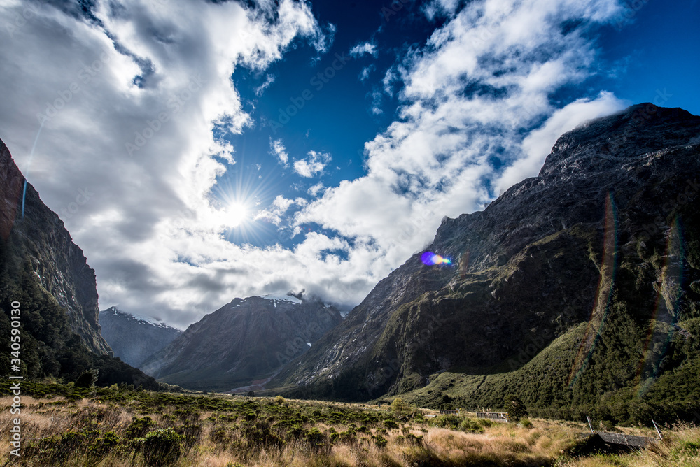 Obraz premium Milford Sound Road, New Zealand ミルフォードサウンド, ニュージーランド