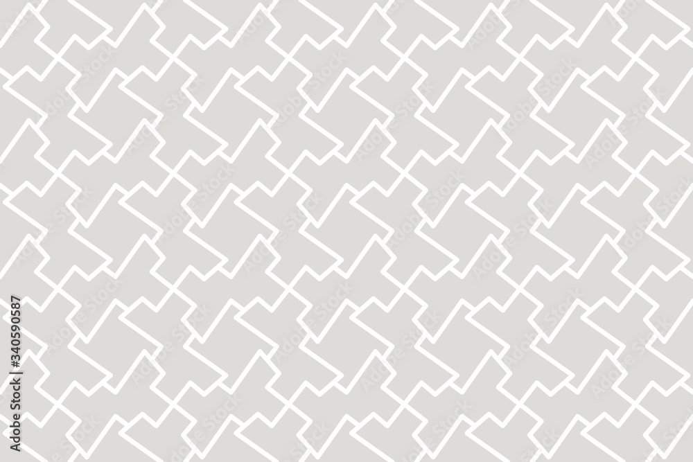 Geometric seamless pattern. Vector background with abstract line texture. Neutral monochrome wallpaper, grey white simple light linear ornament for wrapping paper, textile. Decorative design element