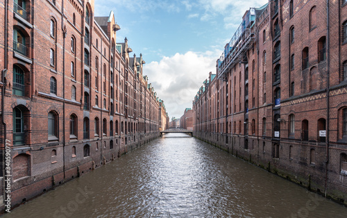 The famous warehouse district  Speicherstadt  in Hamburg  germany